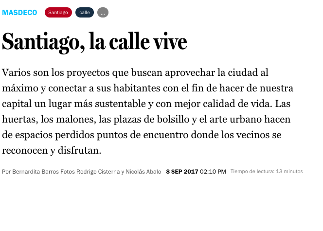 MásDeco: Santiago, la calle vive