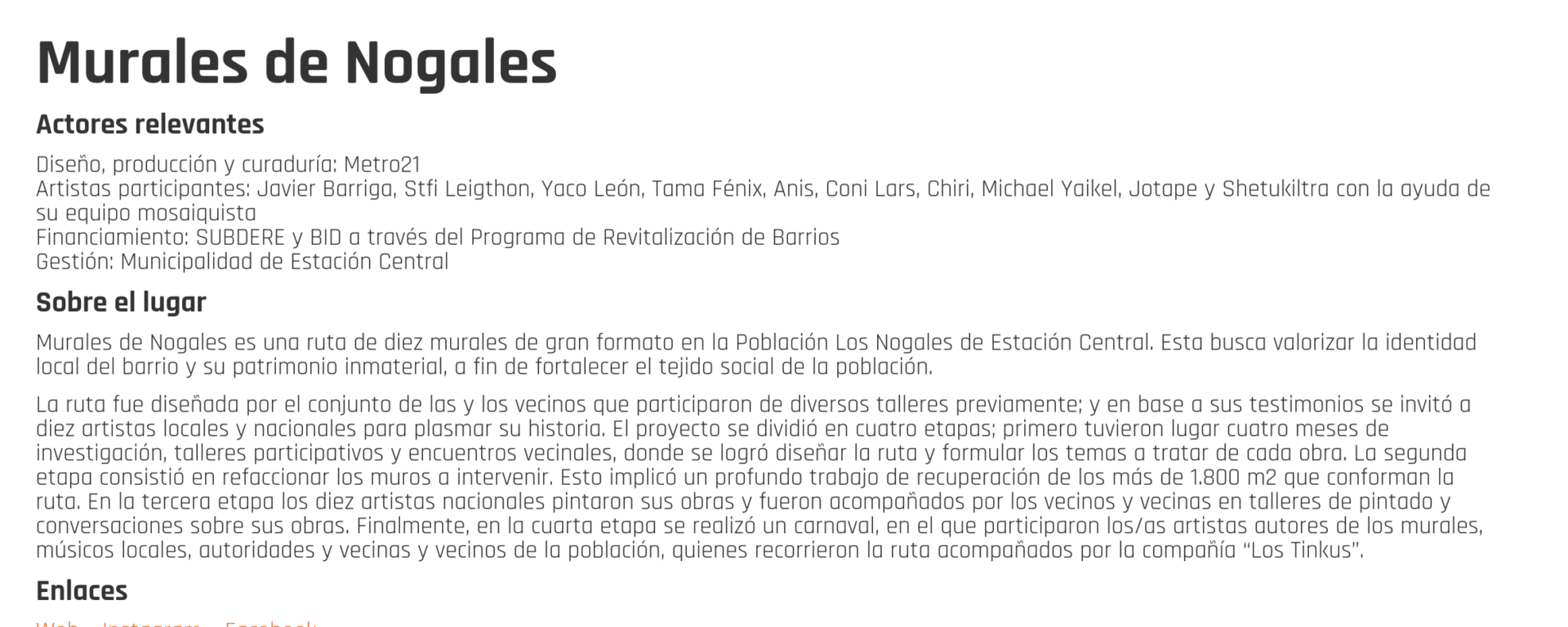 OH Stgo: Murales de Nogales